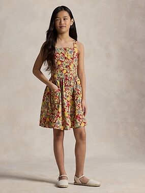 Polo Ralph Lauren Big Girls Lemon-Floral Slub Dress Size 10